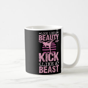Lijk een schoonheid, trap als een beest Karate Kic Koffiemok