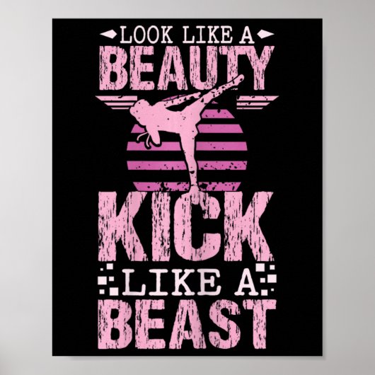 Lijk een schoonheid, trap als een beest Karate Kic Poster (Voorkant)
