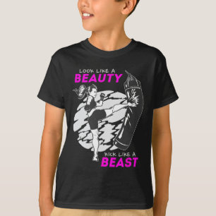 Lijk een schoonheid, trap als een beest - Kickboks T-shirt