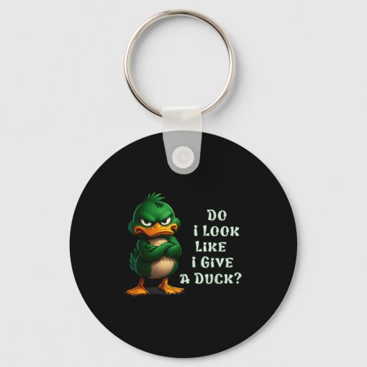 Lijk ik alsof ik een eend geef Funny Sarcasme-eend Sleutelhanger (Voorkant)