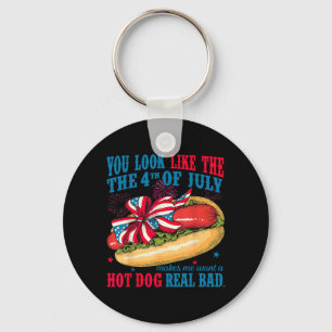 Lijk Op De 4e Juli Maakt Echt Warme Hotdog Willen Sleutelhanger