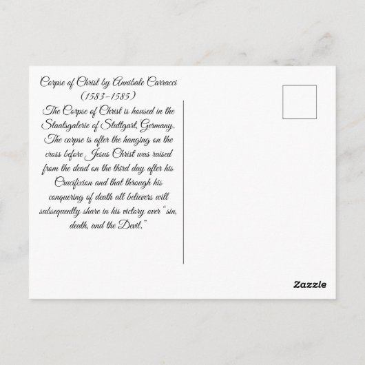 lijk van Christus Briefkaart (Achterkant)