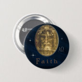 Lijkdoek van Turijn Ronde Button 5,7 Cm (Voorkant /achterkant)