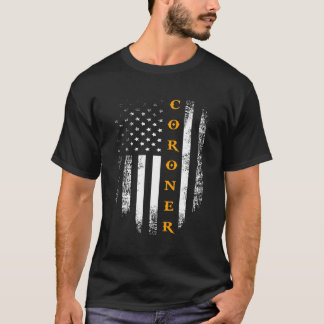  lijkschouwer met Amerikaanse vlag voor politietoe T-shirt