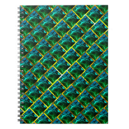 Lijkt groen op smarald, onder gouden roosters? notitieboek