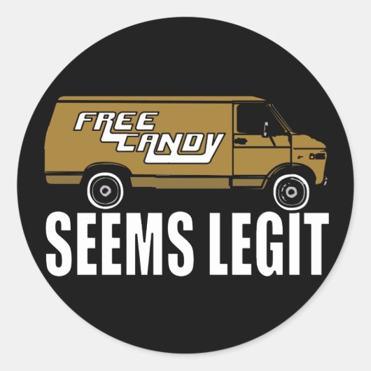 Lijkt legitiem vrij Snoep Ronde Sticker (Voorkant)
