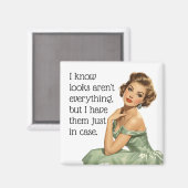 Lijkt niet alles grappig Retro Huisvrouw Magneet (Voorkant / Achterkant)