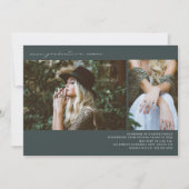 Lijn Art 2 Foto Emerald Graduation Party Kaart (Voorkant)