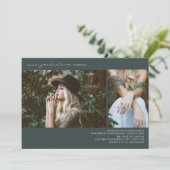 Lijn Art 2 Foto Emerald Graduation Party Kaart (Staand voorkant)