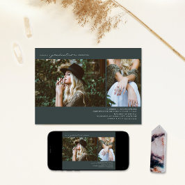 Lijn Art 2 Foto Emerald Graduation Party Kaart