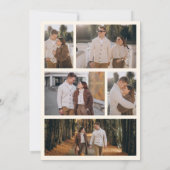 Lijn Art Deco Zwart Crème Trouw Save the Date (Achterkant)