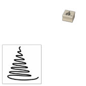 Lijn Art Pine voor spar coniferen boom Rubberstempel (Gestempeld)