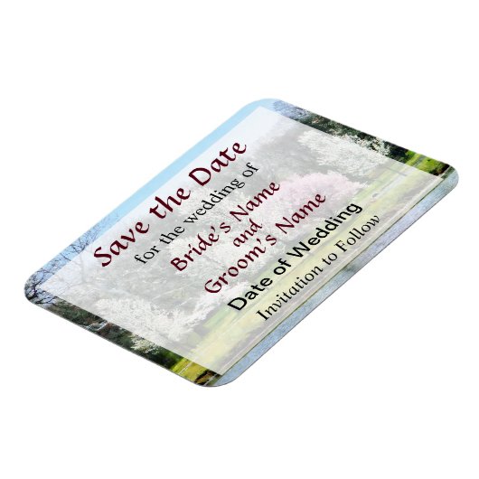 Lijn bloeiende bomen sparen de Datum Magneet (Linkerzijde)