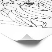 Lijn Bloemen Tekening Print Foto Afdruk (Hoek)