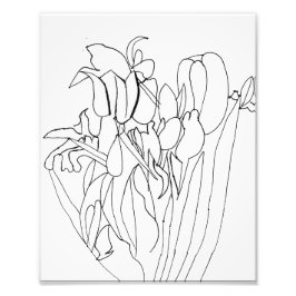Lijn Bloemen Tekening Print Foto Afdruk