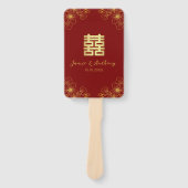 Lijn bloemenkersenbloesem Chinees trouwprogramma Handwaaier (Voorkant)