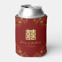 Lijn bloemenkersenbloesem rode Chinese bruiloft Blikjeskoeler