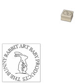 Lijn Cirkel Frame bloem konijn Konijn Rubberstempel (Gestempeld)