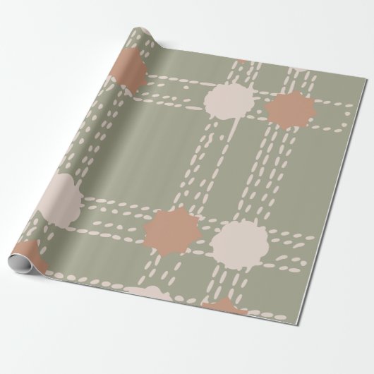 Lijn & Cirkelpatroon Inpakpapier (Uitgerold)