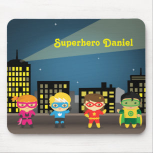 Lijn Cute Superheld Voor Kinderen Muismat