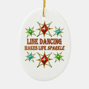 LIJN DANCING FANCY STARS KERAMISCH ORNAMENT