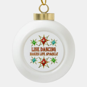 LIJN DANCING FANCY STARS KERAMISCHE BAL ORNAMENT