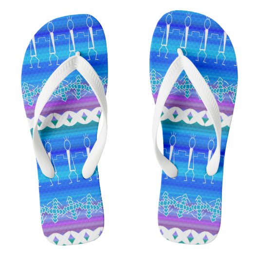 Lijn Dans Blauw Teenslippers (Voetbed)