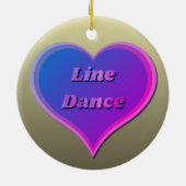 Lijn dans hart Custom-Cut Vinyl Sticker Keramisch Ornament (Achterkant)