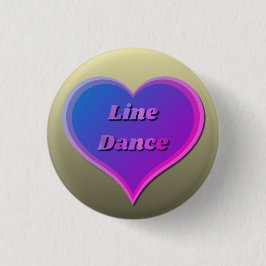Lijn dans hart Custom-Cut Vinyl Sticker Ronde Button 3,2 Cm
