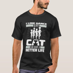 Lijn Dansen Kat Country Muziek Danser Lijn Danse T-shirt