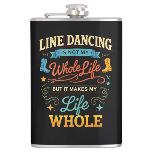 Lijn Dansen Levenslang Danser Cadeau voor Dans Heupfles (Voorkant)