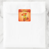 Lijn dansend chick #5 vierkante sticker (Tas)