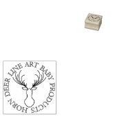 Lijn Dier Cirkel Frame Schattig Hoorn Hert Rubberstempel (Gestempeld)