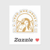 Lijn en honing zijn Logo Sticker in geel (Vel)