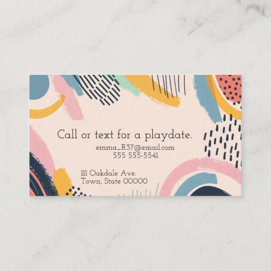 Lijn- en puntpatronen met tekstruimte visitekaartje (Achterkant)