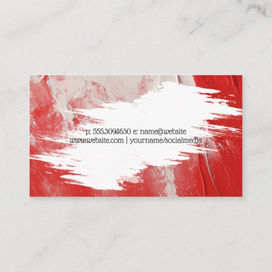 Lijn en textuur verven | creatief kunstenaar visitekaartje (Achterkant)