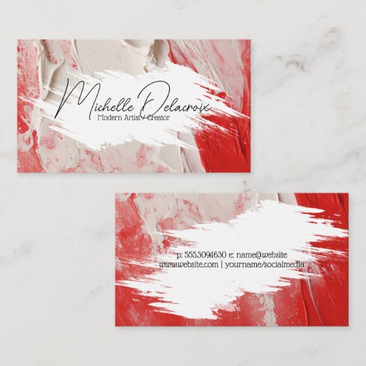 Lijn en textuur verven | creatief kunstenaar visitekaartje (Voorkant / Achterkant)
