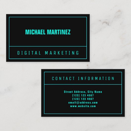 Lijn gespleten donkere kleur modern visitekaartje (Voorkant / Achterkant)