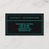 Lijn gespleten donkere kleur modern visitekaartje (Achterkant)