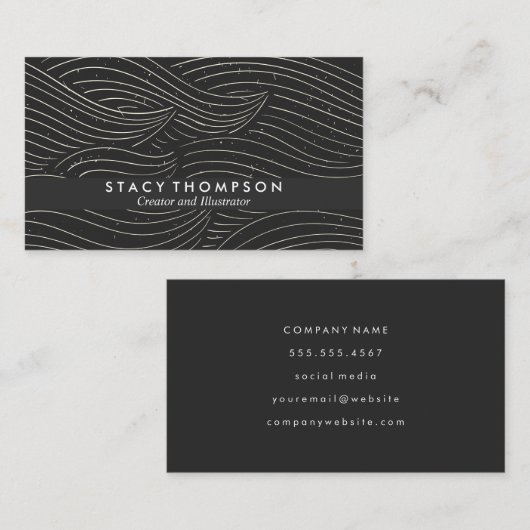 Lijn golven patroon visitekaartje (Voorkant / Achterkant)