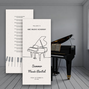 Lijn Grand Piano Muziekuitvoeringsprogramma Lijst Kaart