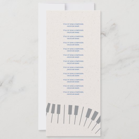 Lijn Grote Piano Muziek Overweging Programma Lijst (Achterkant)