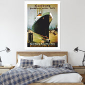 Lijn Hamburg-Amerika ~ XL Canvas Afdruk (Insitu (Slaapkamer))