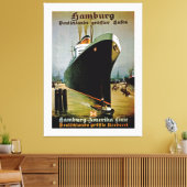 Lijn Hamburg-Amerika ~ XL Canvas Afdruk (Insitu (Woonkamer))