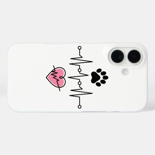 Lijn Hartpoten liefhebbers Case-Mate iPhone Case (Achterkant (horizontaal))