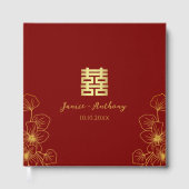 Lijn kersenbloesem Chinese bruiloft dubbel xi Gastenboek (Voorkant)