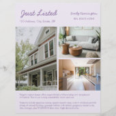 Lijn Kunst Listing Mauve Makelaar Flyer (Voorkant)