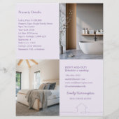 Lijn Kunst Listing Mauve Makelaar Flyer (Achterkant)