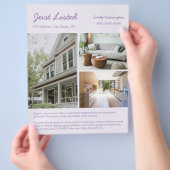 Lijn Kunst Listing Mauve Makelaar Flyer (Hand)
