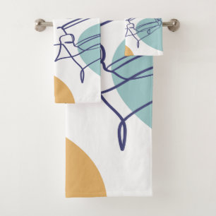 lijn kunst tekening poster van vrouw die koffie dr bad handdoek